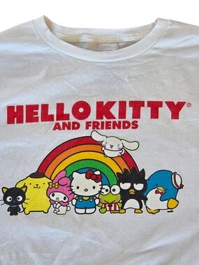 Hello Kitty & Friends Rainbow Tee XL White T-Shirt 48" chest UNISEX 100% Cotton